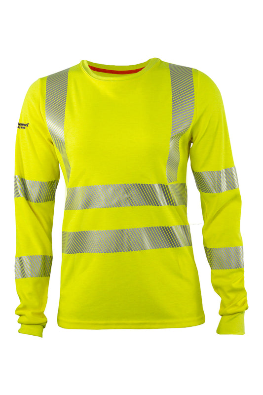 HauteWork Hi-Vis FR Women's Long Sleeve T-Shirt, Type R Class 3