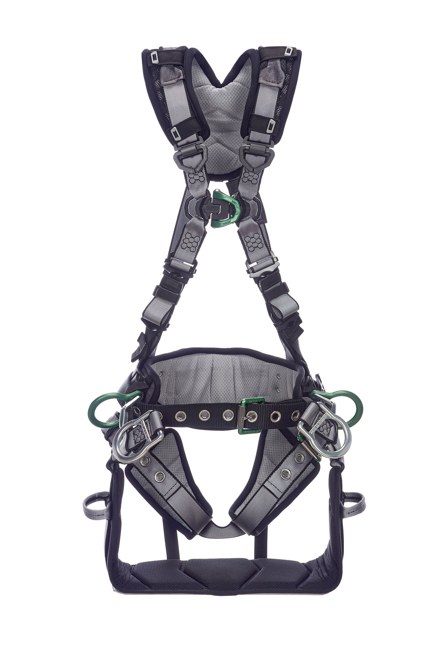 V-FIT Tower Harness, Super Extra Large, Front-Back-Hips D-Rings, Tongue Buckle Leg and Belt Straps, Shoulder-Leg Padding