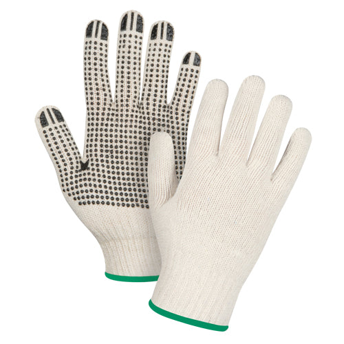 Cotton PVC Dotted Gloves, Single Side, 7, Gauge