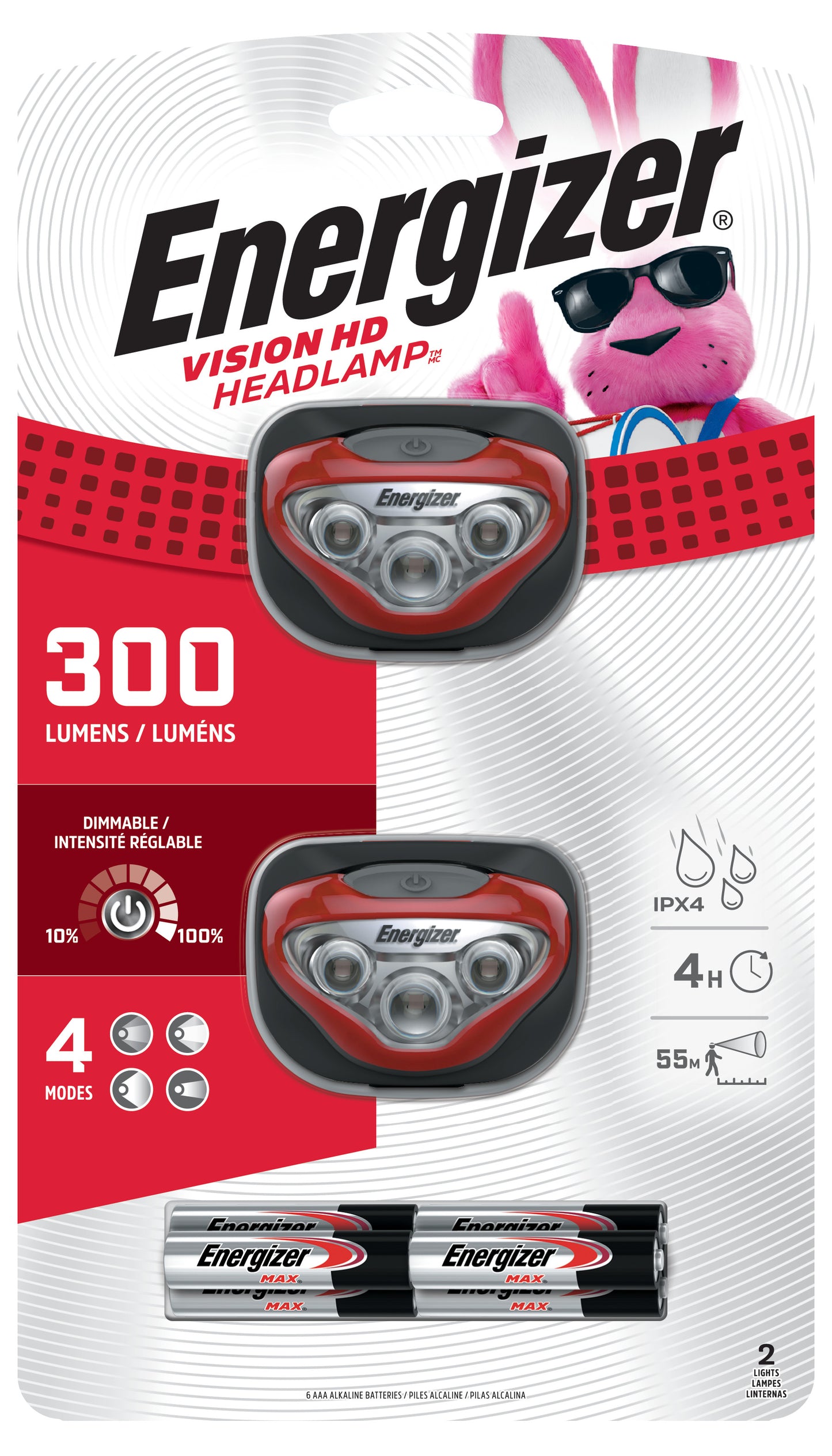 Energizer® Vision HD LED Headlamp, 2 Pack