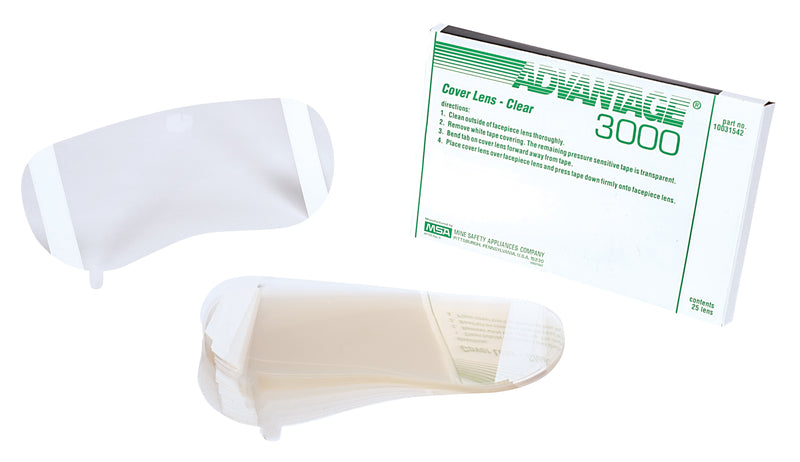 Advantage Lens Cover Clear 3000 Full Face Respirator Mask, 25/Pack