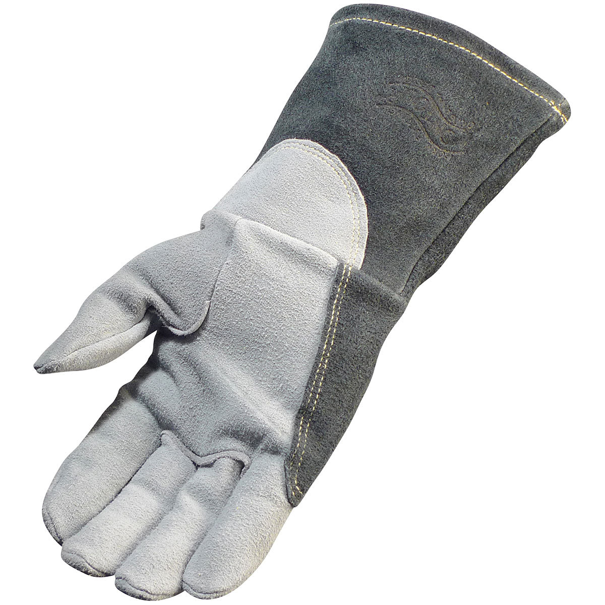 Premium Split Deerskin TIG Welder's Glove with a 4" Gray Extended Cuff