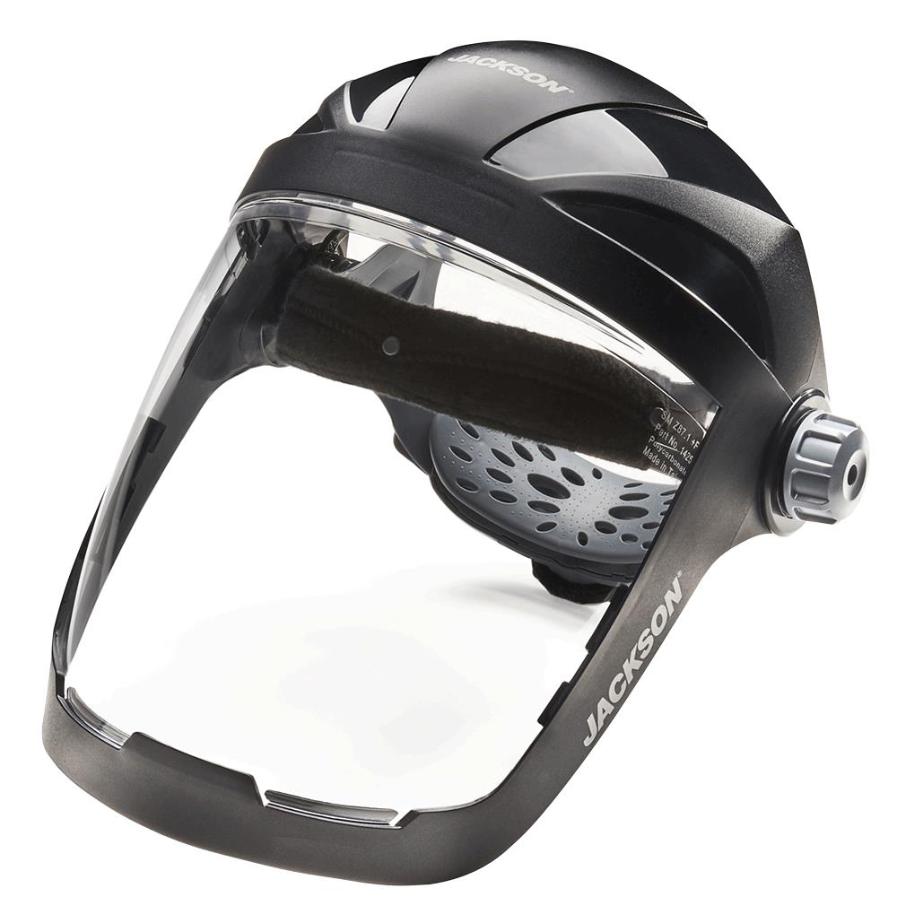 Quad™ 500 Series Polycarbonate Face Shields - Ratcheting - Chin and Side Guard