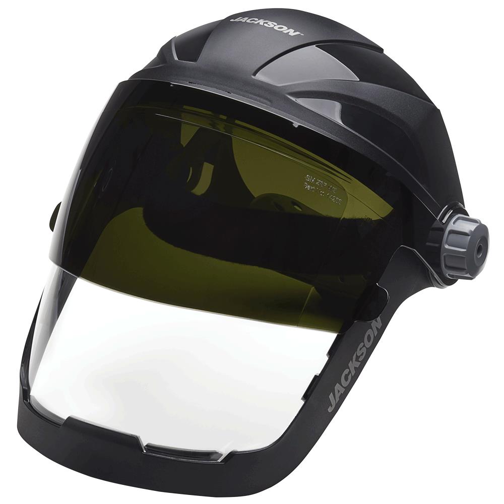 Quad™ 500 Series Polycarbonate Face Shields - Ratcheting - Chin and Side Guard
