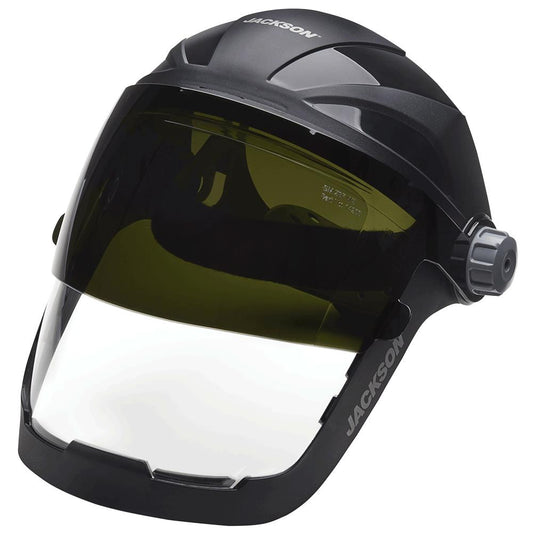 Quad™ 500 Series Polycarbonate Face Shields - Ratcheting - Chin and Side Guard