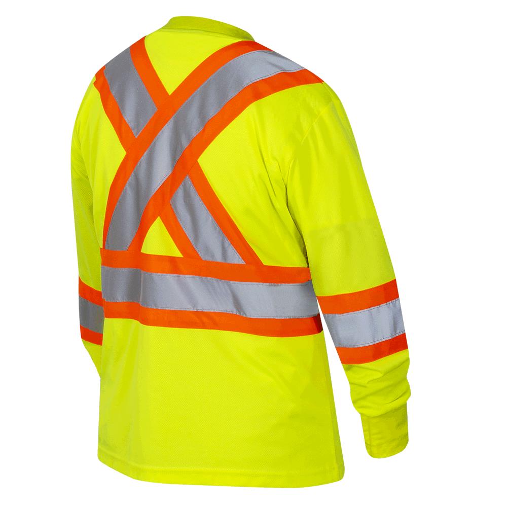 Women's Long-Sleeved Safety T-Shirt - Bird's-Eye Polyester
