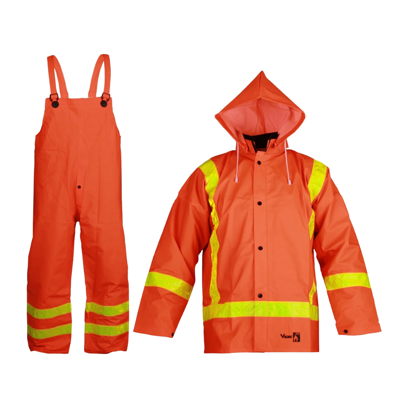 3-Piece FR Rainsuit with High Visibility Striping