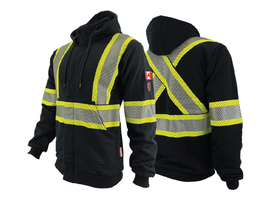 FR Full ZIP Long Sleeve Hoodie, CAT 2, Black