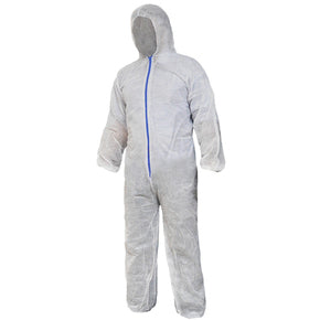 CoverMe White Polypropylene Disposable Coverall with Hood - Case of 25 - supplynow.ca