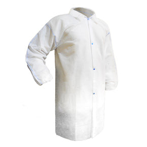 CoverMe Disposable PP Lab Coat - White (Case of 25) - supplynow.ca