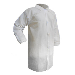 RONCO Care Disposable PP Lab Coat - Orange (Case of 50) - supplynow.ca