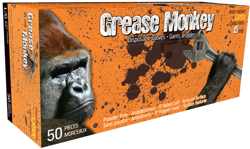 Grease Monkey 15 Mil Nitrile Gloves - Box of 50