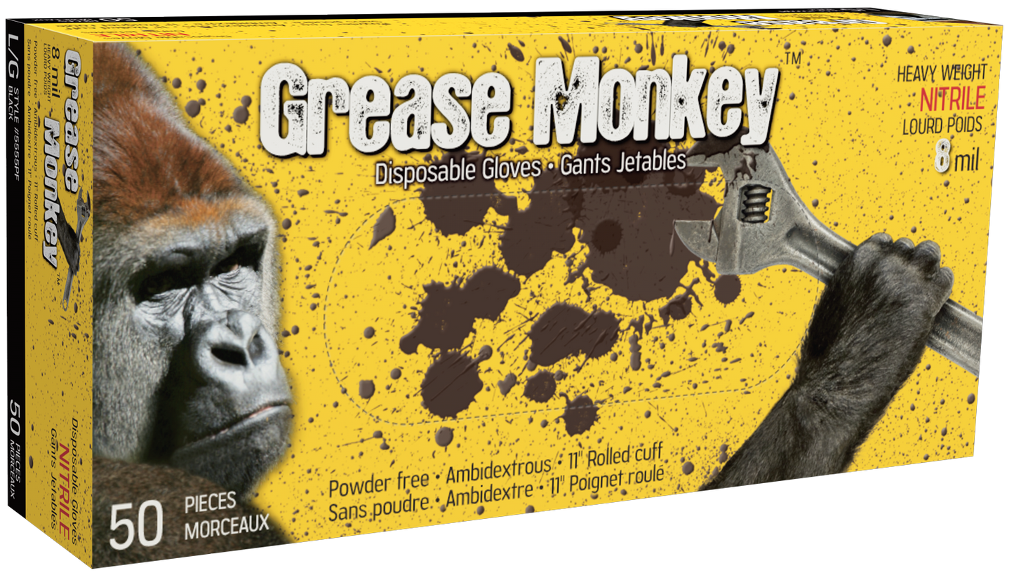 Grease Monkey 8 Mil Nitrile Gloves - 5555PF
