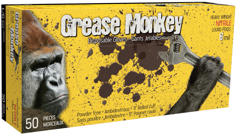Grease Monkey 8 Mil Nitrile Gloves - 5555PF | Box of 50