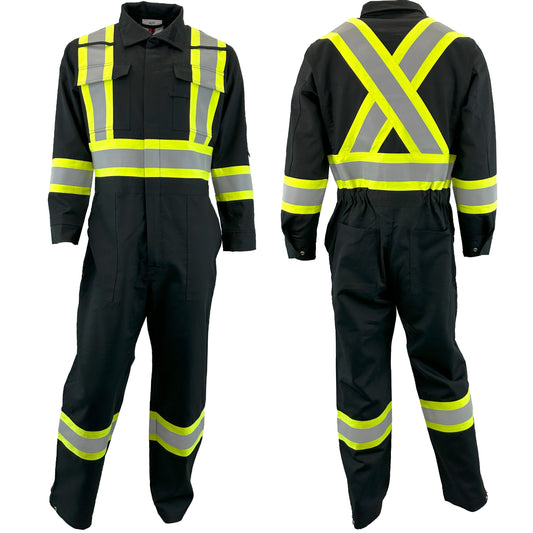 FR Coveralls with 4" Stripe Cat 2 - Black