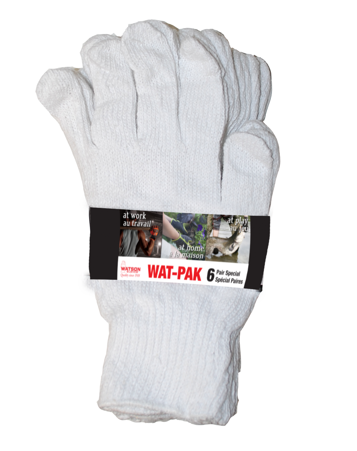 Watson Gloves Watpak 6Pk White Knight - Pack of 6