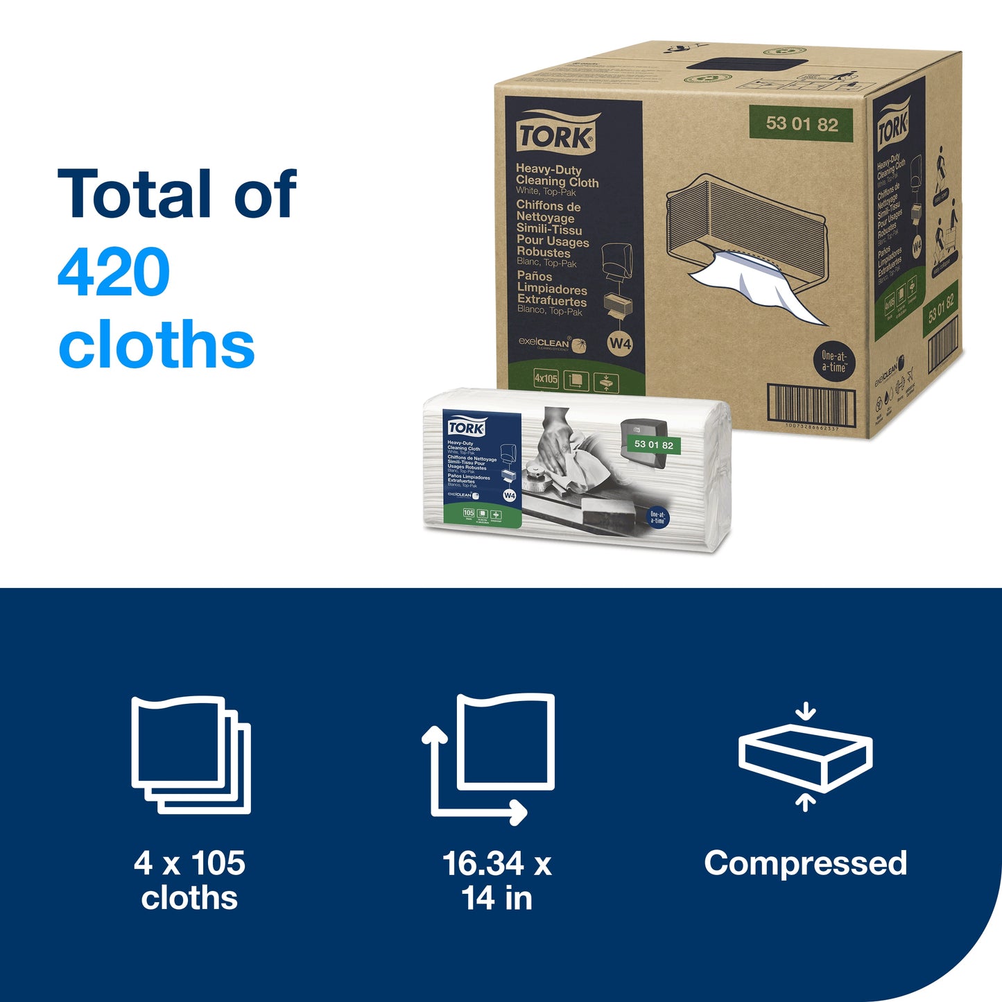 Tork Heavy-Duty Cleaning Cloth White W4