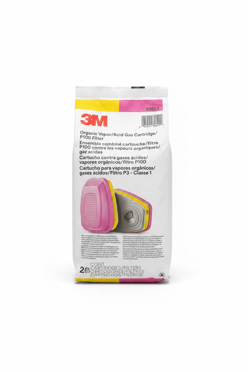 60923 Series Respirator Cartridges, Gas/Vapour Cartridge, Organic Vapour/Acid Gas/P100