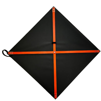 Plasticade Canada Narrow Lanes Ahead (P-110) Roll-Up Traffic Sign - Back of Non reflective vinyl roll-up - supplynow.ca