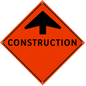 Plasticade Canada Construction Ahead (TC-1) Roll-Up Traffic Sign 36" x 36" (91.44cm x 91.44cm) - MUTCD Canada compliant portable construction zone sign - supplynow.ca