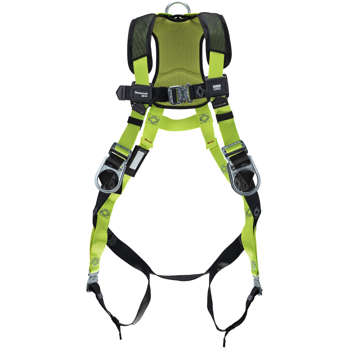 Miller H5IC22102 Full-Body General Safety Harness, with 5 Points of Adjustment, with Back / Side D-Rings, and Quick-Connect Chest & Leg Buckles Green Fall Protection