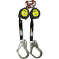 Miller MTL-OHS2-28 Twin Vectran Webbing Personal Fall Limiter, G2 Twin Connector, Aluminum Locking Rebar Hook Black Fall Protection
