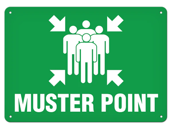 MUSTER POINT PrimeGuard® Safety Sign- 7" x 10"