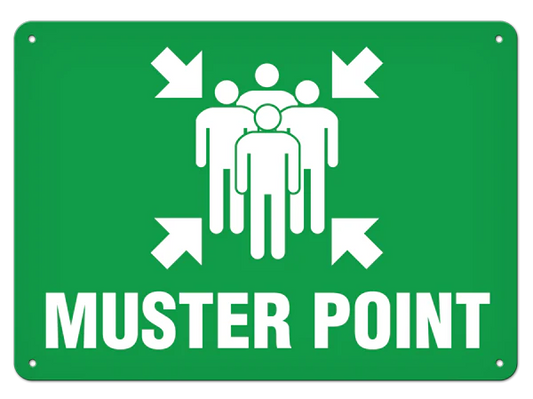 MUSTER POINT PrimeGuard® Safety Sign- 7" x 10"