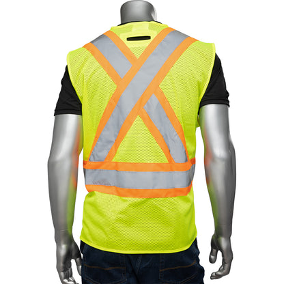 Tear Away Surveyor Style Vest with Mesh Back, CSA Z96 Class 2