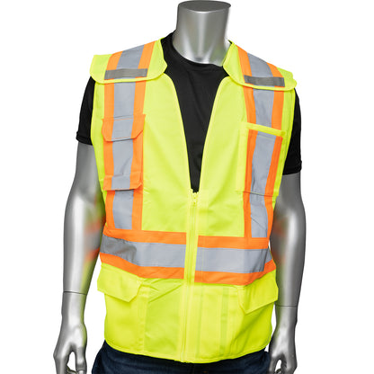 Tear Away Surveyor Style Vest with Mesh Back, CSA Z96 Class 2