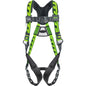 Miller ACA-TB Premium Breathable Full-Body Harness, with Lightweight Aluminum Hardware, 5 Points of Adjustment, with Back D-Ring, and Quick-Connect Chest Buckle & Tongue Leg Buckles Green Fall Protection