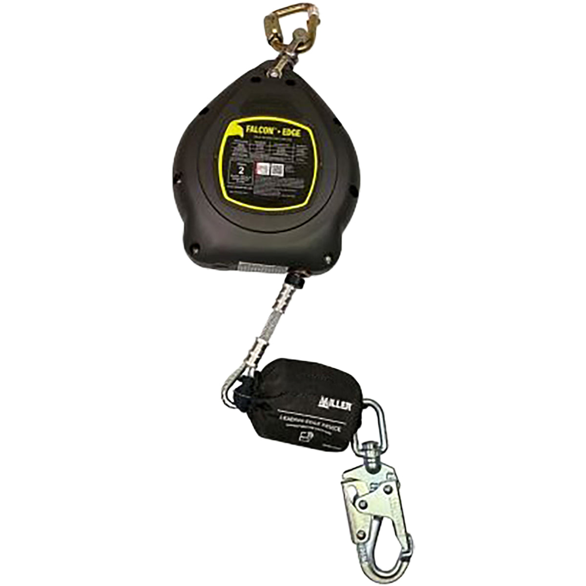 Miller MFS-LES1-02 Self-Retracting Device for Leading Edges, with Galvanized Steel Cable, with Kevlar Shock Absorber, Steel Swivel Snap Hook Silver Fall Protection