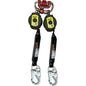 Miller MTL-OHW2-27 Twin Personal Fall Limiter, Vectran Webbing, G2 Twin Connector, Aluminum Locking Snap Hook Black Fall Protection