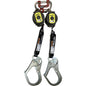Miller MTL-OHW2-28 Twin Personal Fall Limiter, Vectran Webbing, G2 Twin Connector, Aluminum Locking Rebar Hook Black Fall Protection