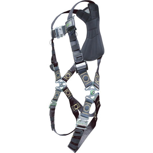 Miller RKN-QC Welder's Premium Full-Body Harness with Kevlar / Nomex DualTech Webbing, 5 Points of Adjustment, with Back D-Ring, and Quick-Connect Chest & Leg Buckles Black Fall Protection