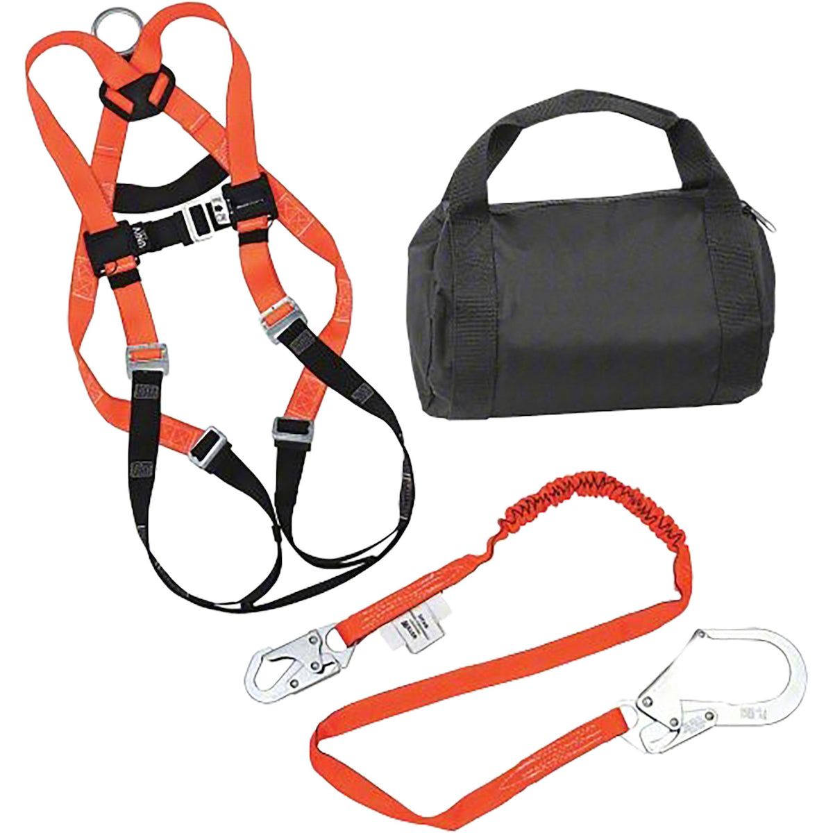Miller TSK4500 Fall Protection Kit, includes Universal Full-Body Harness (T4500) and 6 ft Shock-Absorbing Webbing Lanyard (T5112) Orange Fall Protection