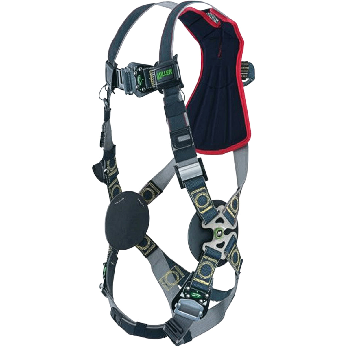 Miller RKNAR-QC Arc-Rated Premium Full-Body Harness with Kevlar / Nomex DualTech Webbing, 5 Points of Adjustment, with Back D-Ring, and Sub-Pelvic Strap with Quick-Connect Chest & Leg Buckles Black Fall Protection