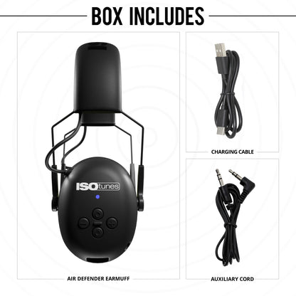 IsoTunes Wireless Safety Air Defender Safety Earmuffs with Bluetooth
