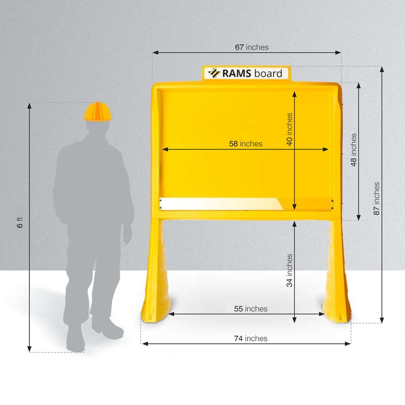 Risk Assessment And Method Statements (RAMS) Board Sign Color : Yellow