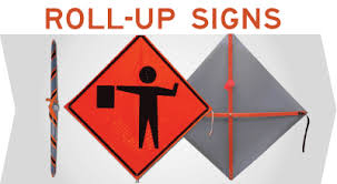 Plasticade Canada Left Lane Closed Ahead (TC-3L) Roll-Up Traffic Sign - ROLL UP SIGNS - supplynow.ca