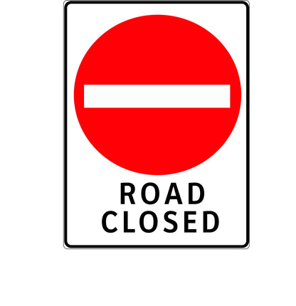 Plasticade Canada Road Closed (RB-92) Roll-Up Traffic Sign 36" x 48" (91.44cm x 121.92cm) - MUTCD Canada compliant portable construction zone sign - supplynow.ca