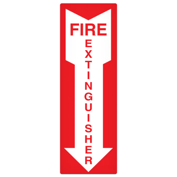 Fire Extinguisher Safety Sign (18 in X 4 in) - Vinyl Adhesive