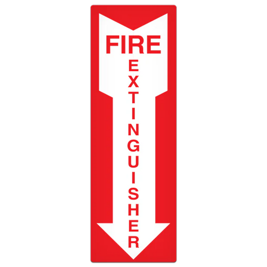 Fire Extinguisher Safety Sign (18 in X 4 in) - Vinyl Adhesive