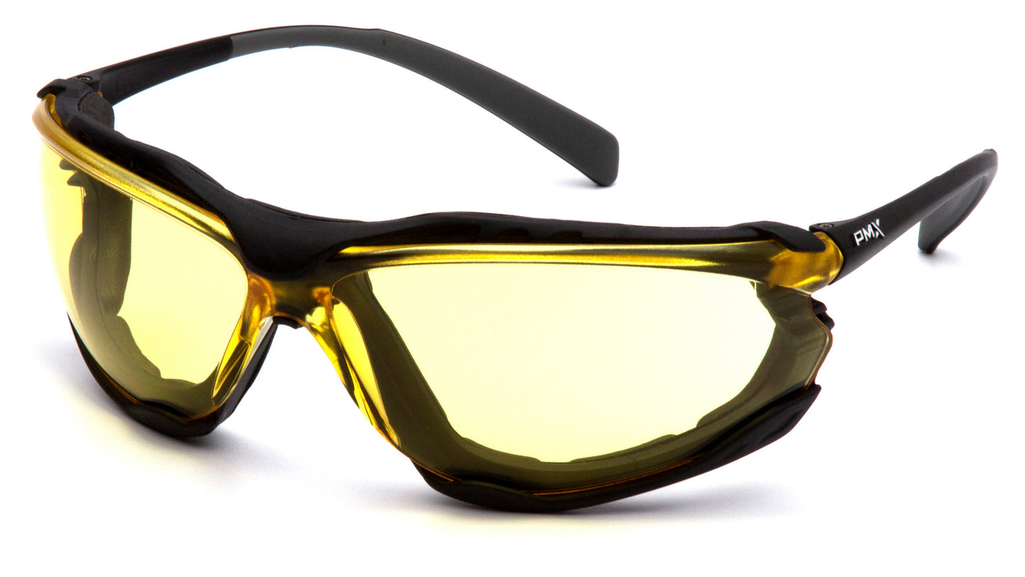Pyramex Proximity SB9330ST Safety Glasses - Black Frame Amber H2X Anti-Fog Lens - ANSI Z87.1+ CSA Z94.3 | Supplynow.ca