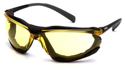 Pyramex Proximity SB9330ST Safety Glasses - Black Frame Amber H2X Anti-Fog Lens - ANSI Z87.1+ CSA Z94.3 | Supplynow.ca