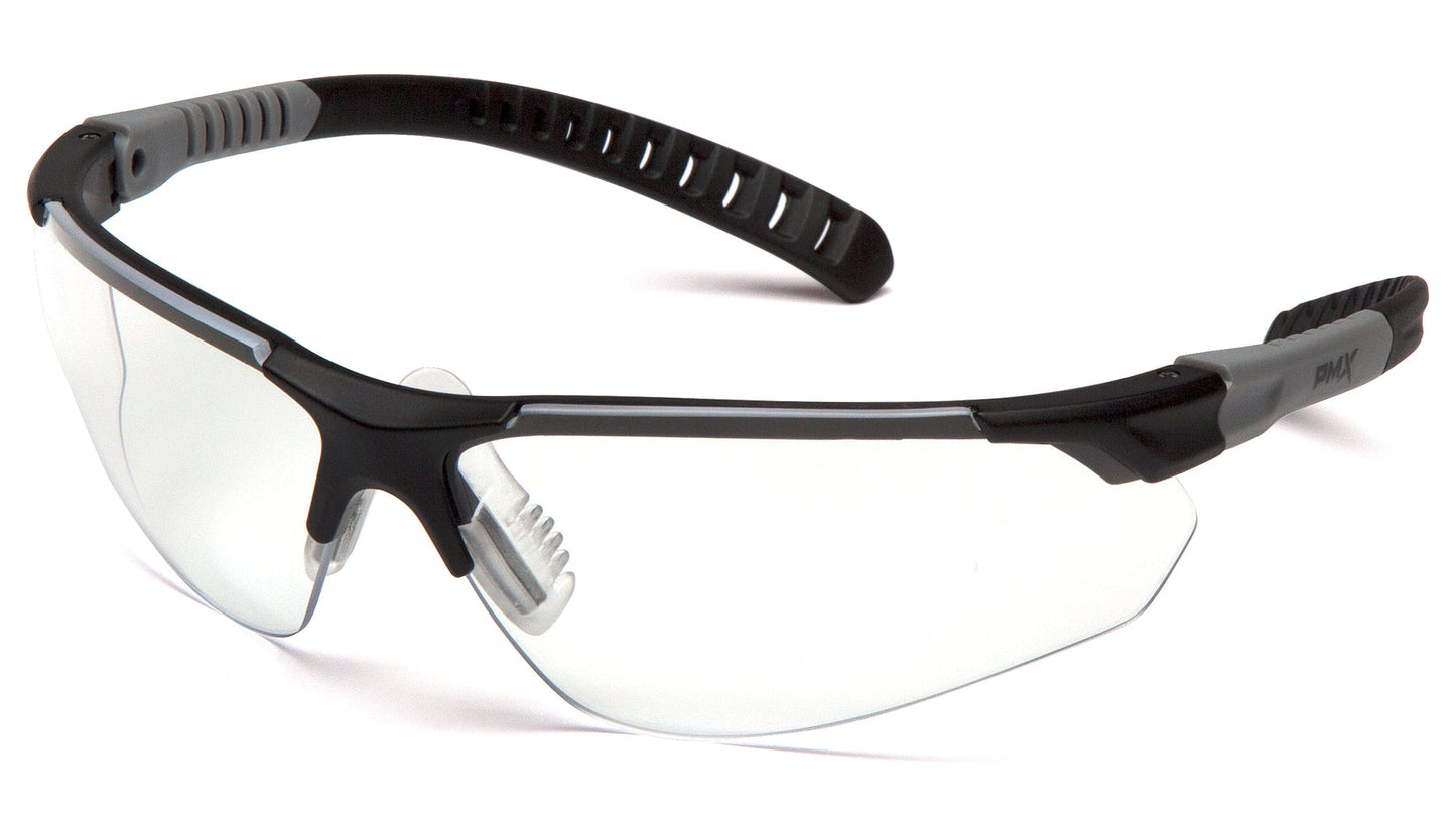 Pyramex Sitecore SBG10110D Safety Glasses - Black and Gray Frame Clear Lens - ANSI Z87.1+ CSA Z94.3 | Supplynow.ca
