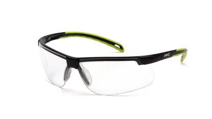 Pyramex Ever Lite SBL8610DTM Safety Glasses - Black/Lime Frame Clear H2MAX Anti-Fog Lens - ANSI Z87.1+ CSA Z94.3 | Supplynow.ca