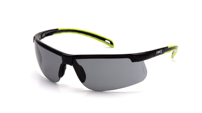 Pyramex Ever Lite SBL8620DTM Safety Glasses - Black/Lime Frame Gray H2MAX Anti-Fog Lens - ANSI Z87.1+ CSA Z94.3 | Supplynow.ca