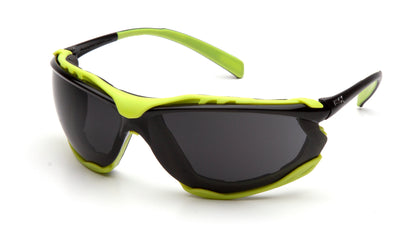 Pyramex Proximity SBL9323STM Safety Glasses - Black/Lime Frame Dark Gray H2MAX Anti-Fog Lens - ANSI Z87.1+ CSA Z94.3 | Supplynow.ca