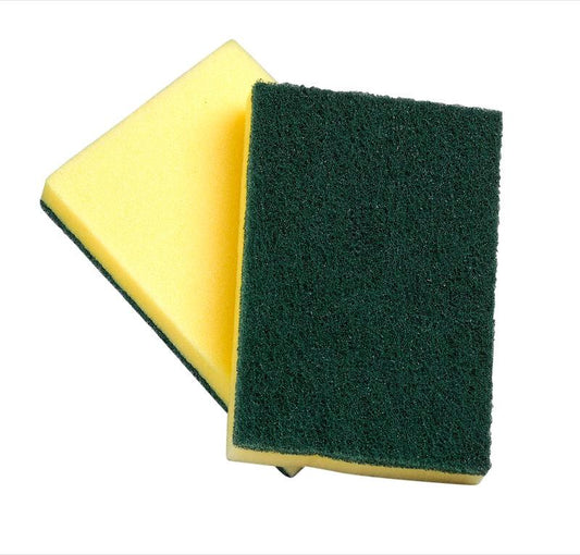 Heavy-Duty Foam Sponge with Scouring Pad - 5 Pack
